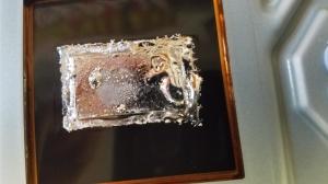 Liquid metal on the heatsink of a ps5